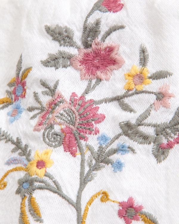 baby embroidered squareneck tank & pants set, Cream Floral view 2