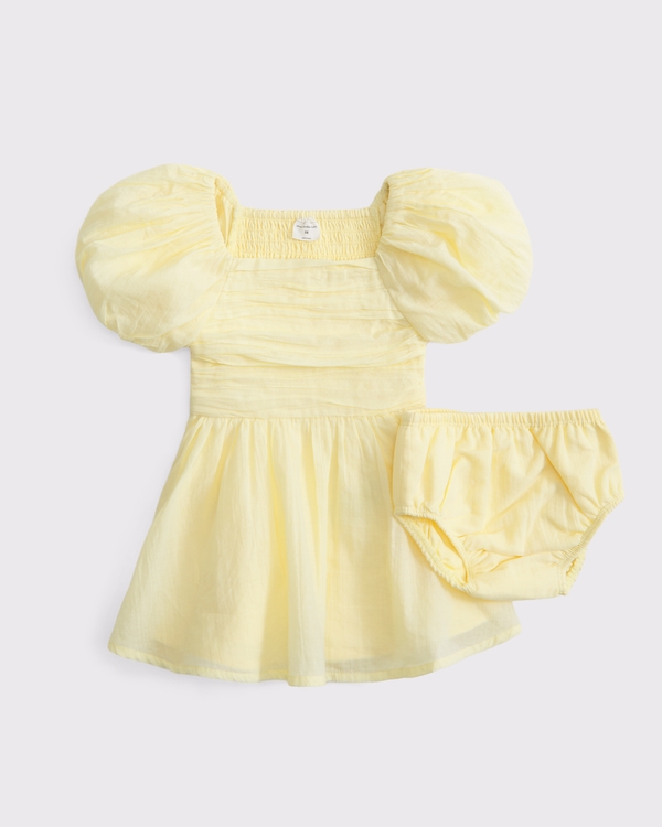 vestido con mangas abullonadas Emerson para bebé, Amarillo Claro view 1