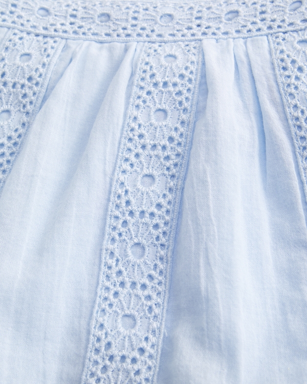 baby pleated lace-trim top and skort set, Pale Blue view 2