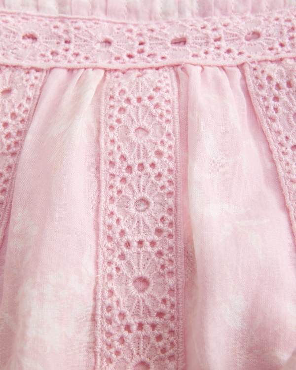 baby pleated lace-trim top and skort set, Ballet Pink view 2