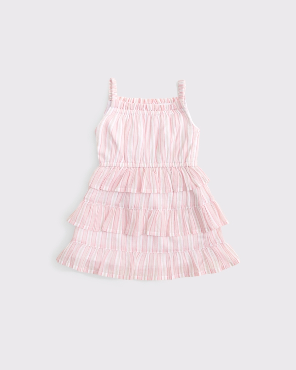 baby tiered ruffle halter dress, Pink Stripe view 2