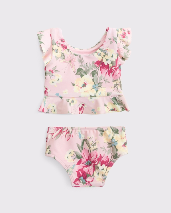 baby two-piece swimsuit, Pink Floral view 2