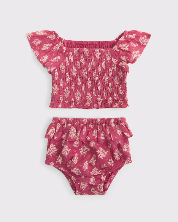 baby two-piece set, Red Print view 2