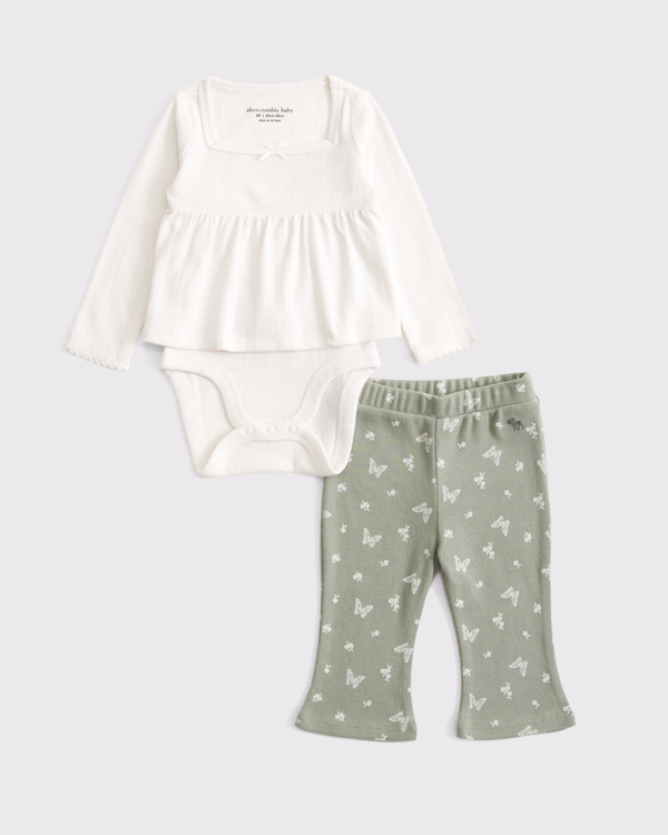 baby pointelle bodysuit and pant set