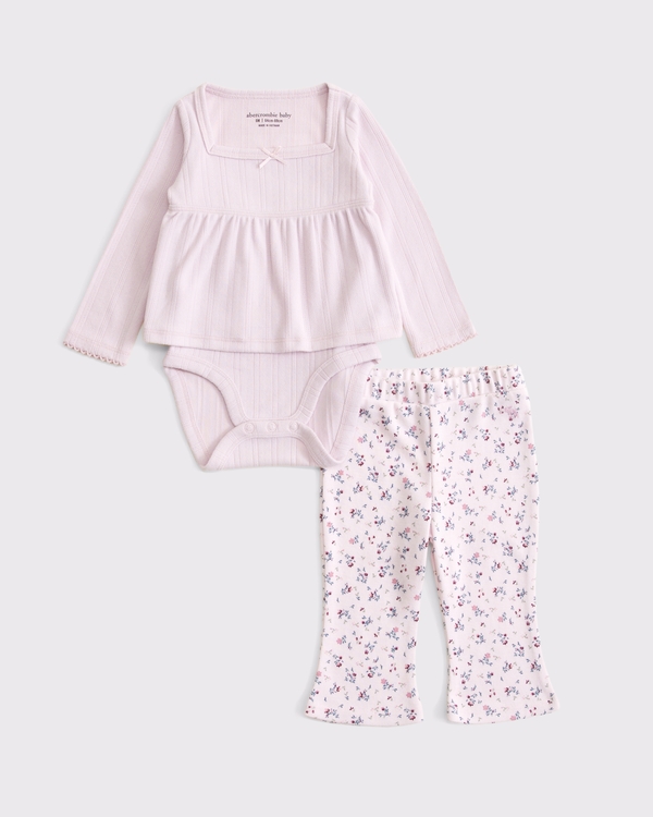baby pointelle bodysuit and pant set