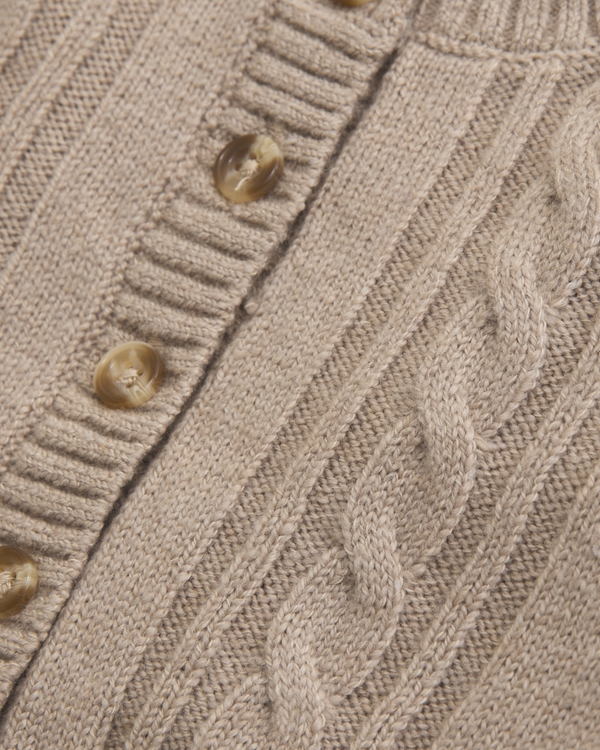 baby cable knit sweater skirt set, Taupe view 2