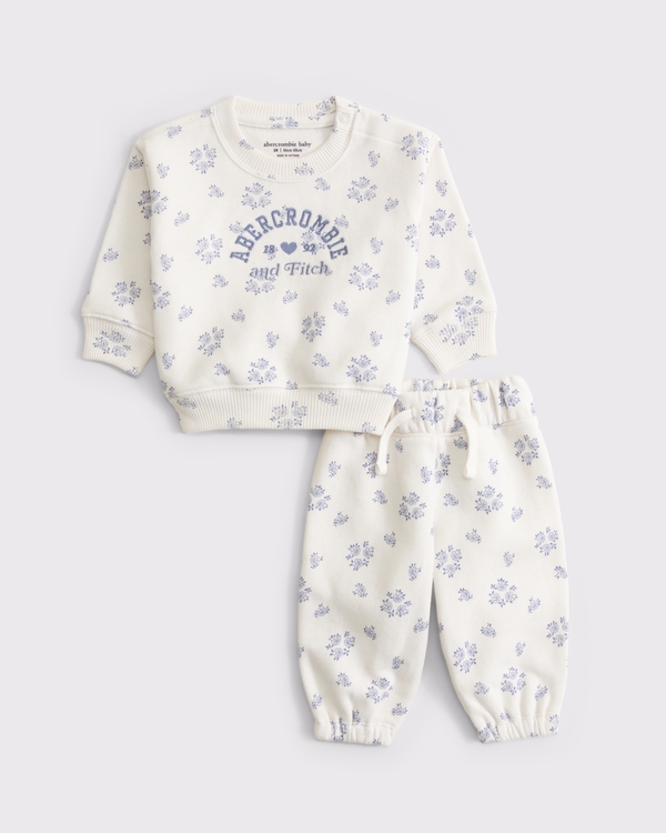 baby graphic logo set, Cream Floral view 1