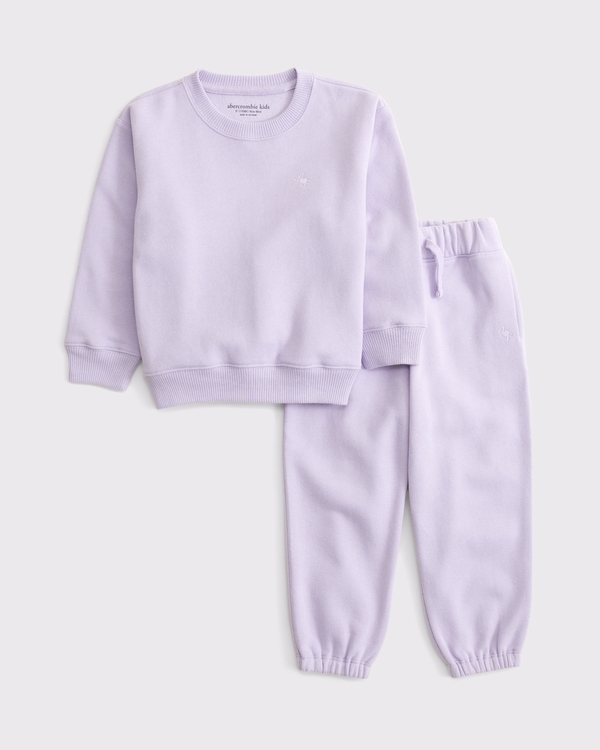 toddler essential icon crew set, Lavender Haze view 1