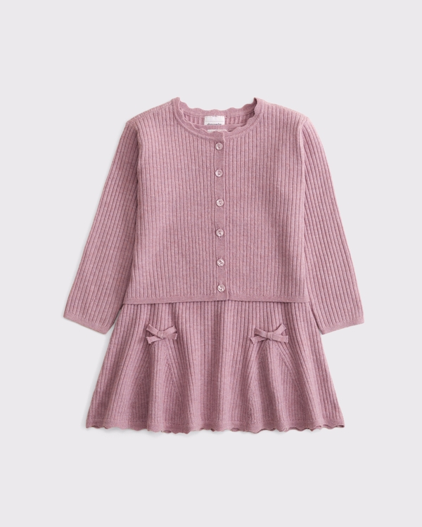 toddler rib sweater dress and cardigan set