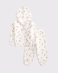 toddler flutter sleeve icon full-zip hoodie set