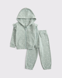 toddler flutter sleeve icon full-zip hoodie set