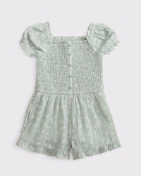 toddler smocked button-through romper