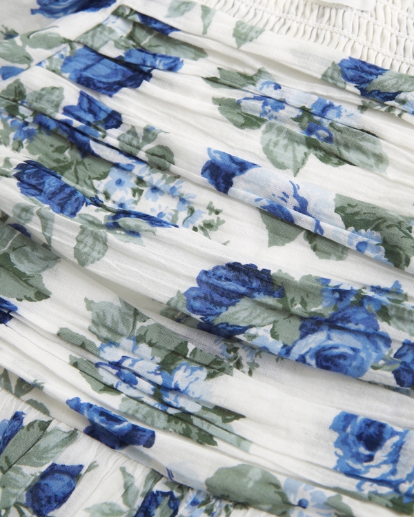 toddler emerson puff sleeve dress, Blue Floral view 2