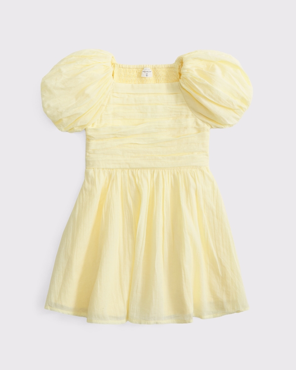 toddler emerson puff sleeve dress, Light Yellow view 1