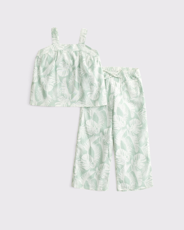 toddler squareneck tank & pants set, Sea Gray Pattern view 1