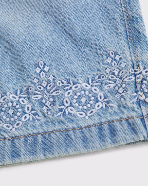 toddler denim embroidered tank & pants set, Denim view 2