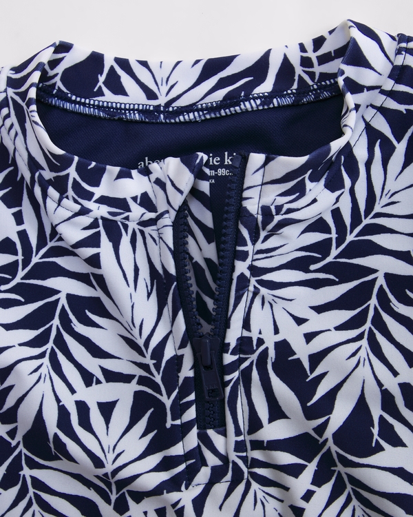 toddler two-piece long-sleeve swimsuit, Navy Print view 2