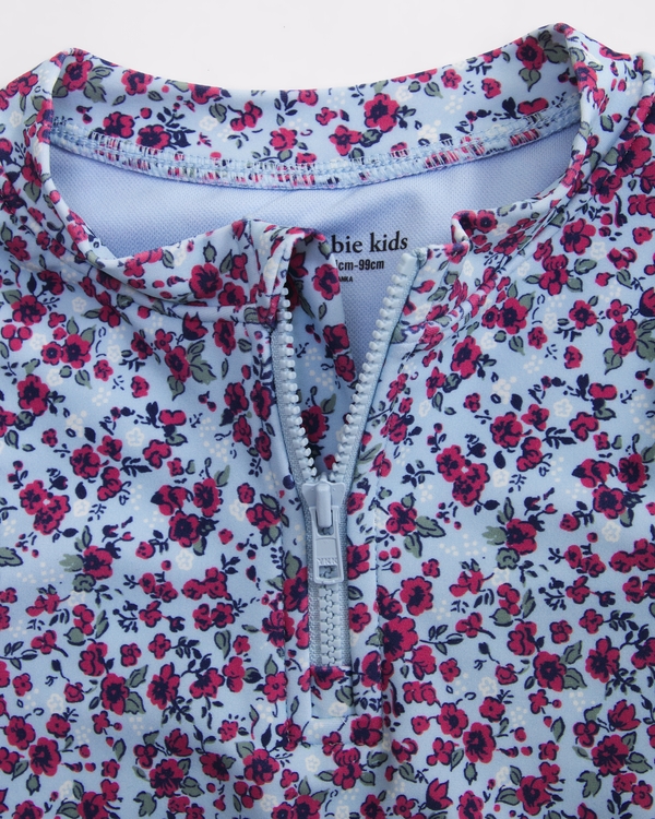 toddler two-piece long-sleeve swimsuit, Blue Floral view 2