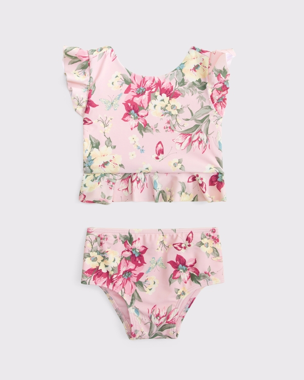 toddler two-piece swimsuit, Pink Floral view 1