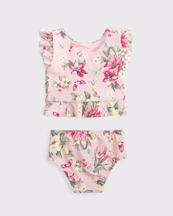 toddler two-piece swimsuit, Pink Floral view 2