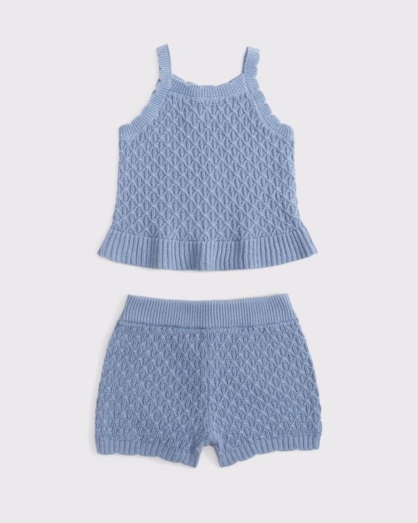 toddler sweater tank set, Blue view 2