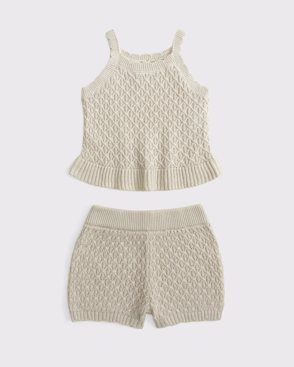 toddler sweater tank set, Oatmeal view 1