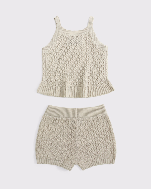 toddler sweater tank set, Oatmeal view 2
