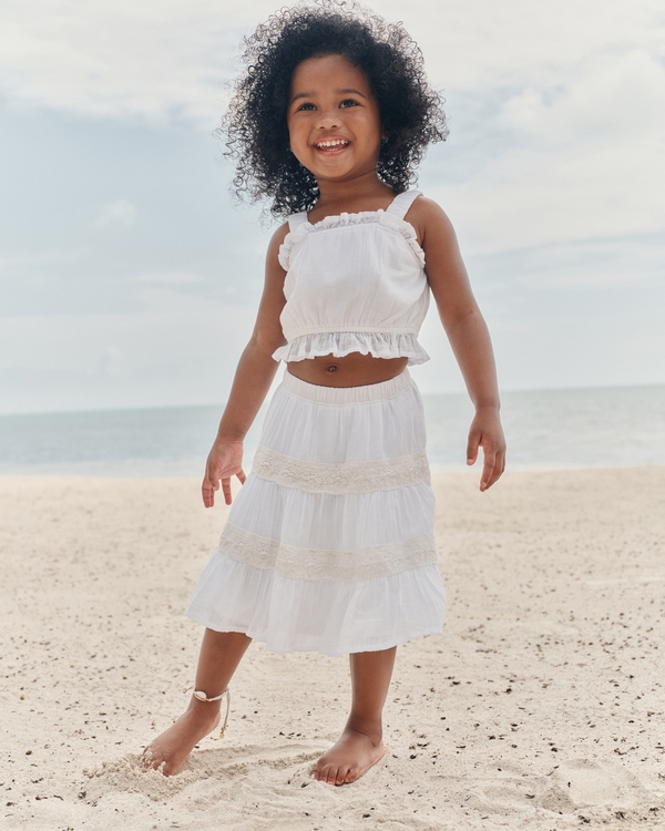 toddler tank and skirt set, White view 1