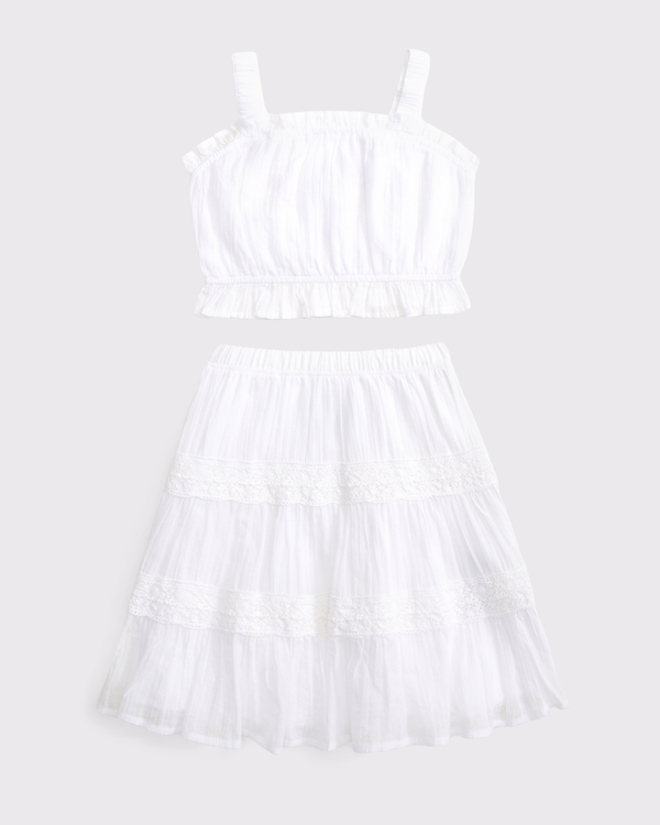 toddler tank and skirt set, White view 2