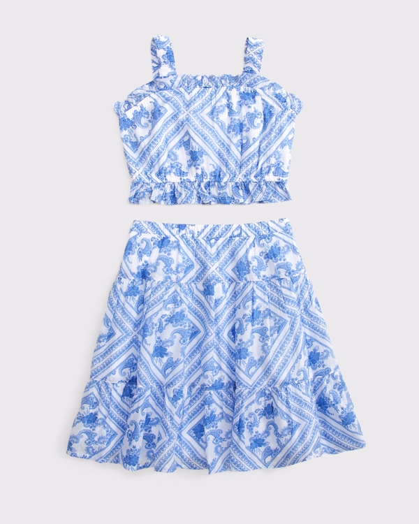 toddler tank and skirt set, Blue Pattern view 2