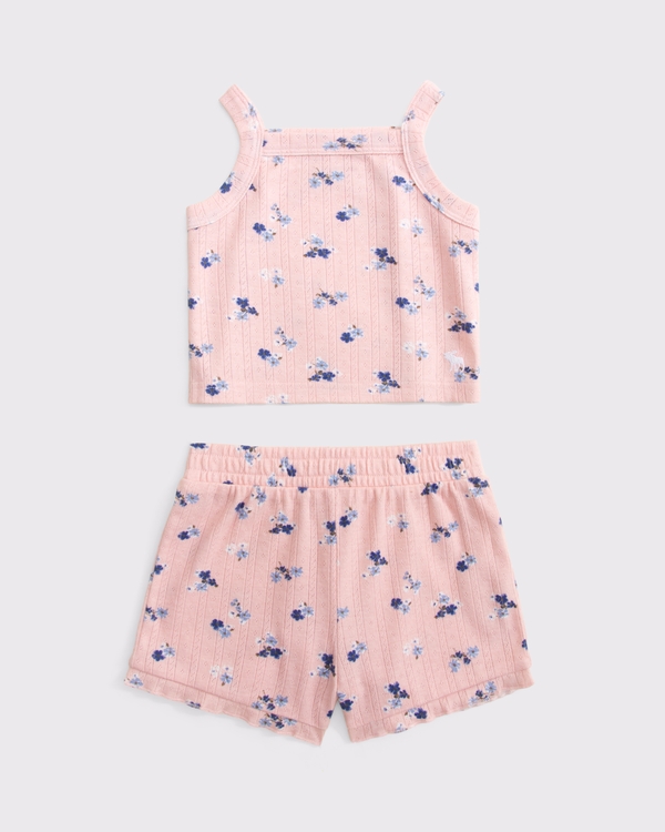 toddler pointelle set, Pink Floral view 1