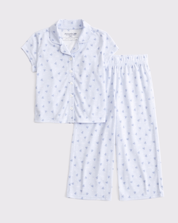 toddler pant pajama set, Blue Pattern view 1
