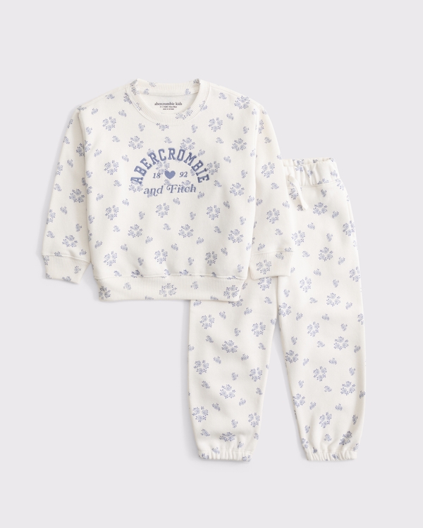 toddler graphic logo set, Cream Floral view 1