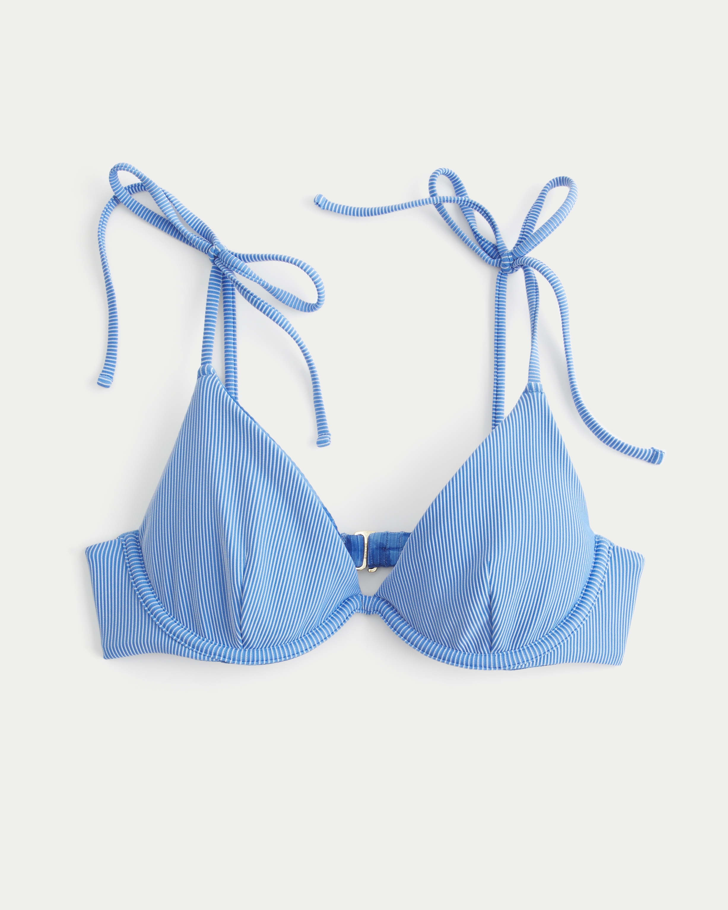 Верх бикини Two-Tone, на косточках, в рубчик — Hollister, цвет: Синий