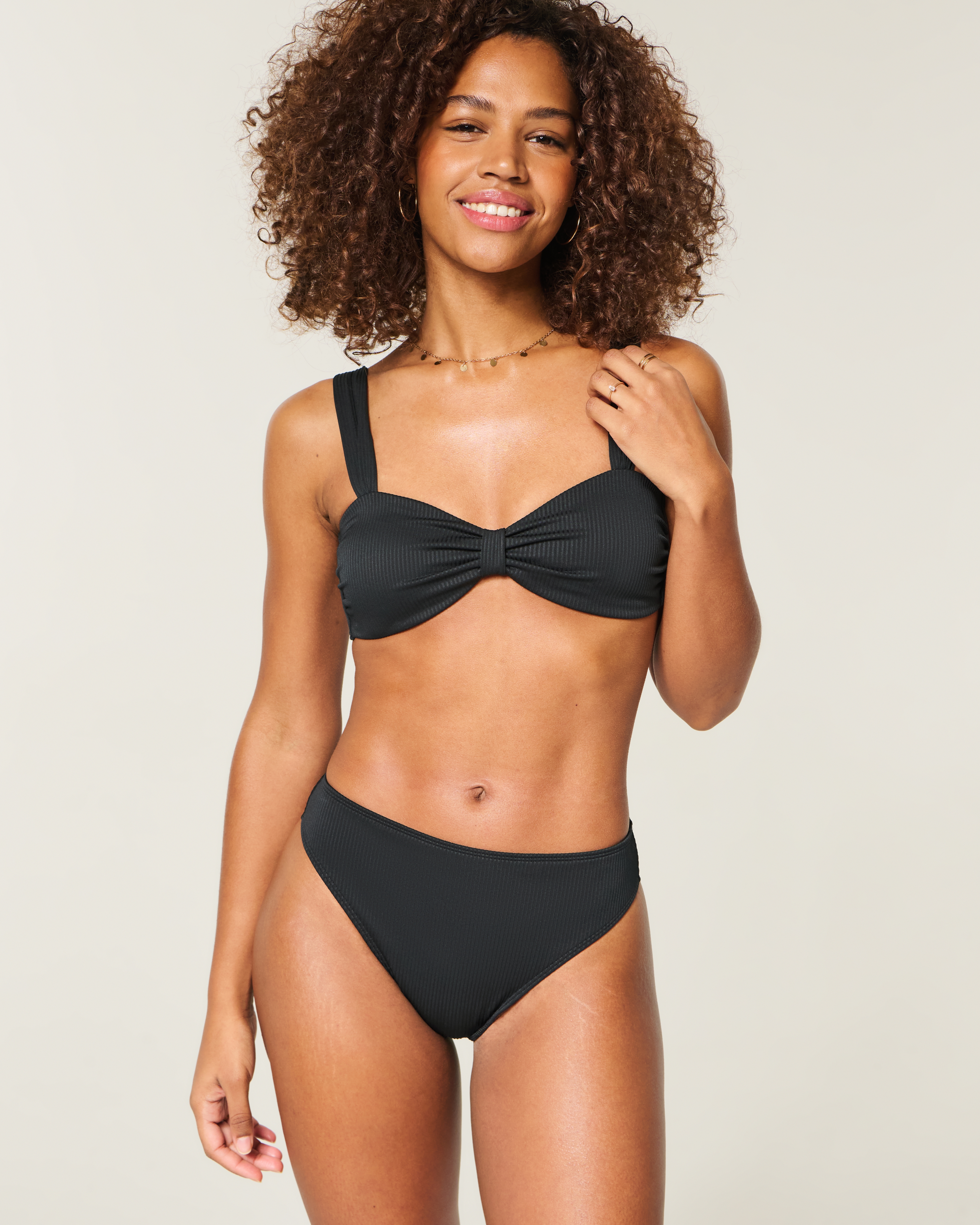 Низ бикини Curvy, крой чики, высокая линия бедра, в рубчик — Hollister — фото 2