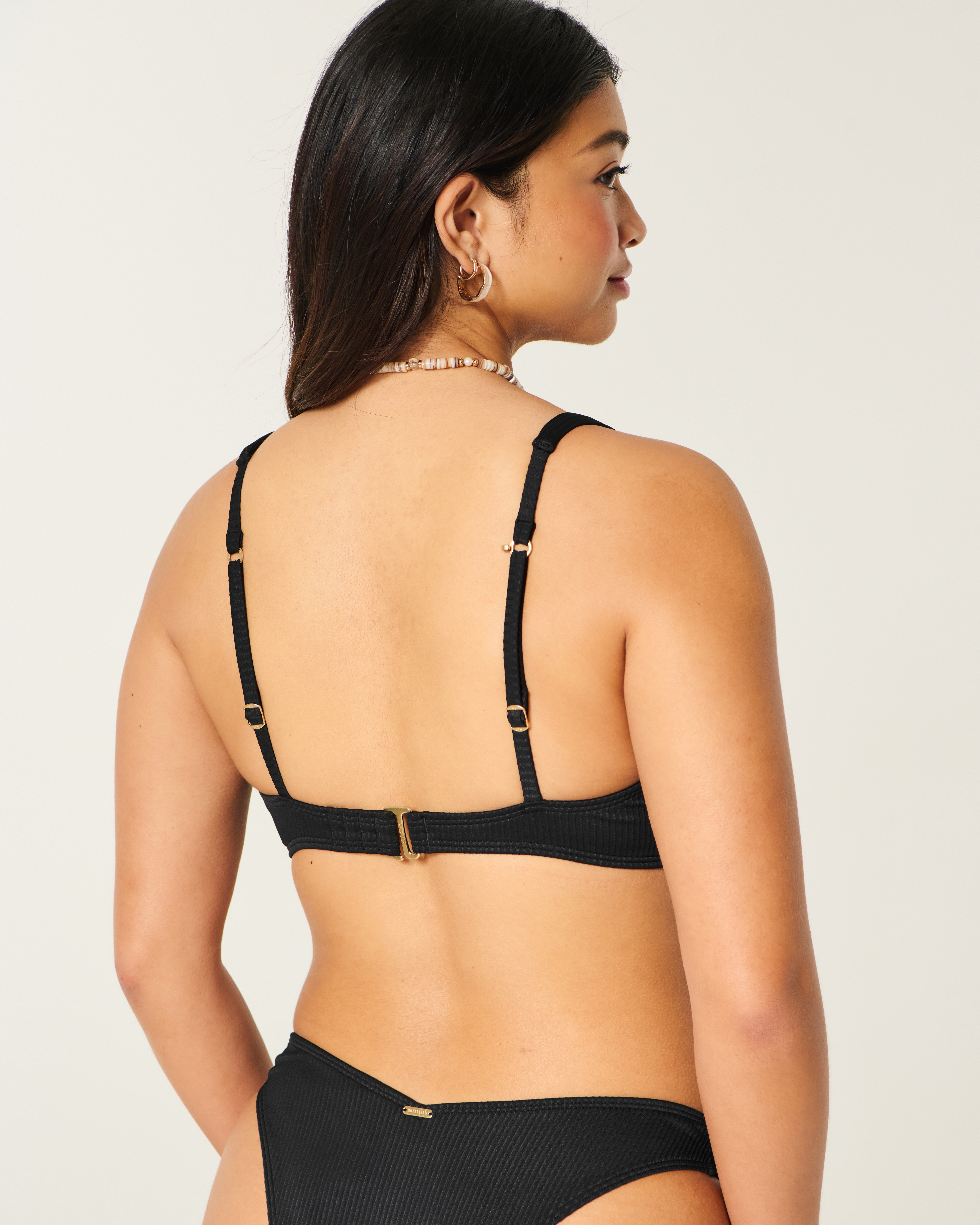 Верх бикини Curvy Apex, на косточках, в рубчик — Hollister — фото 3