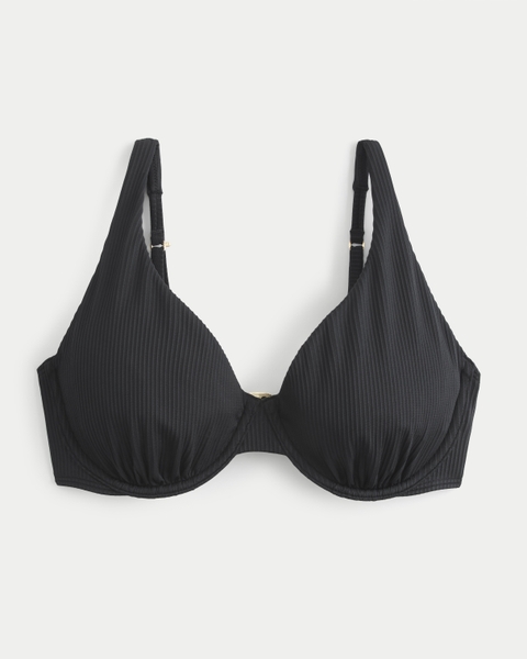 Верх бикини Curvy Apex, на косточках, в рубчик — Hollister