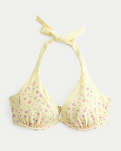 Верх бикини Curvy Wide, на косточках, завязка на шее — Hollister