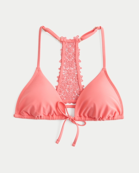Верх бикини, треугольные чашки, вязка крючком — Hollister