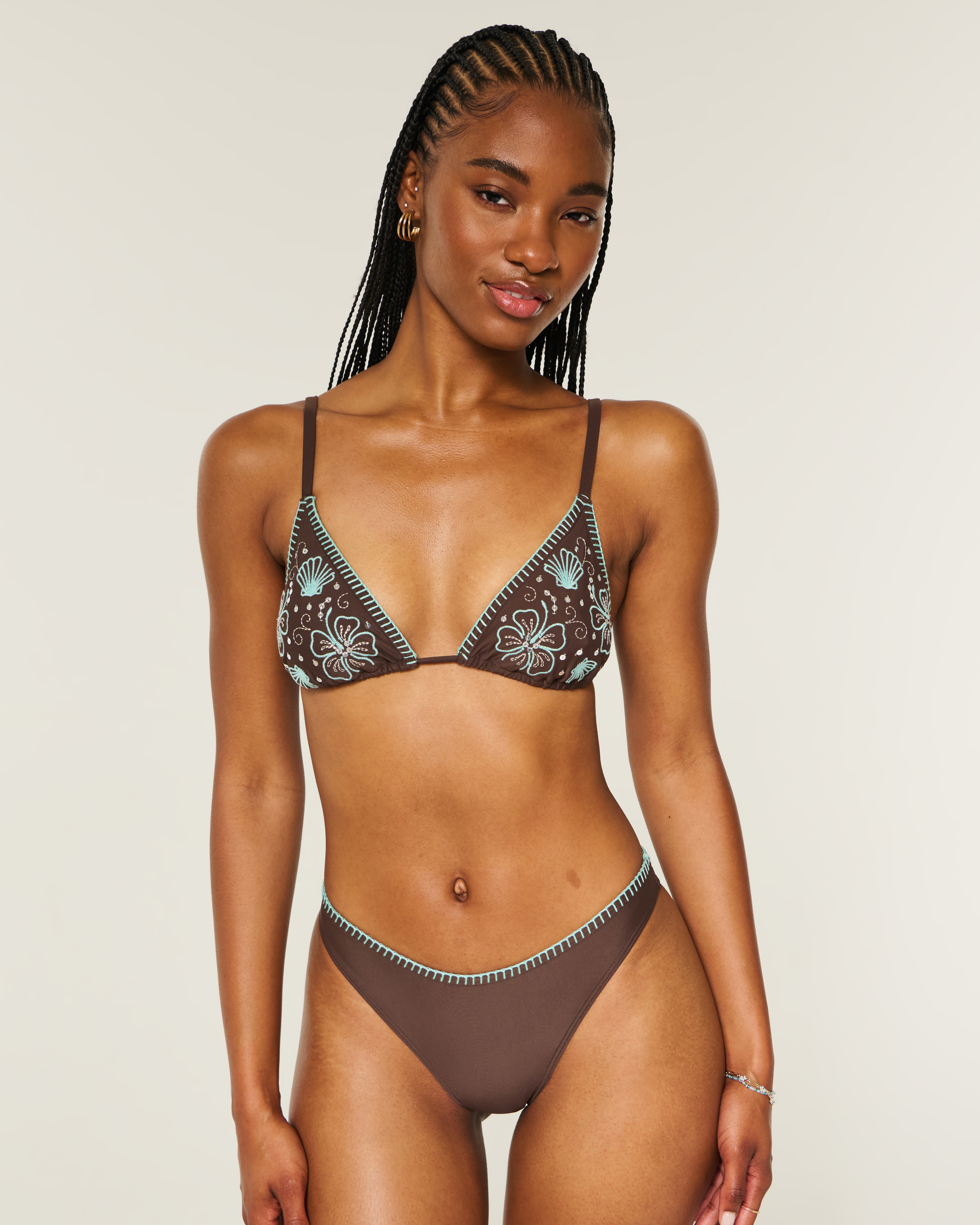 Верх бикини Embellished Stitch Over-the-Shoulder — Hollister — фото 3