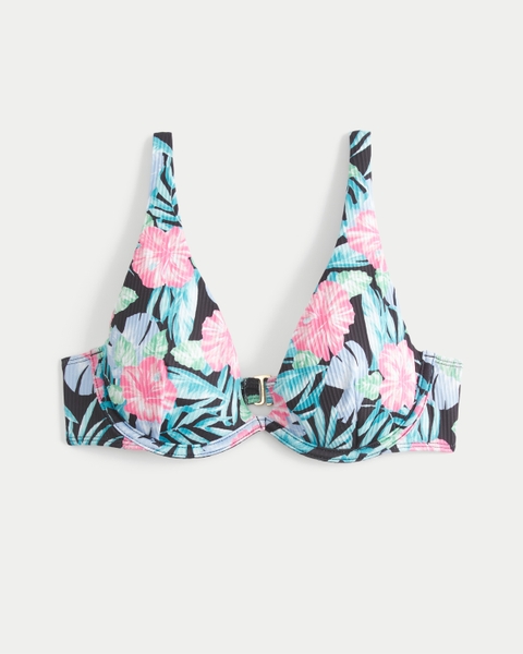 Верх бикини Apex, на косточках, в рубчик — Hollister