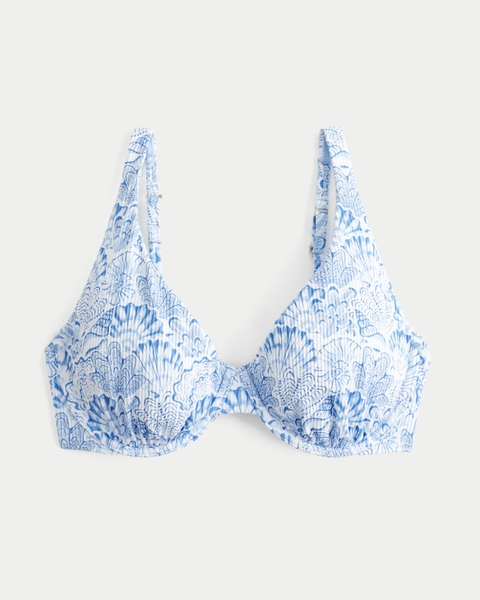 Верх бикини Curvy Apex, на косточках, в рубчик — Hollister
