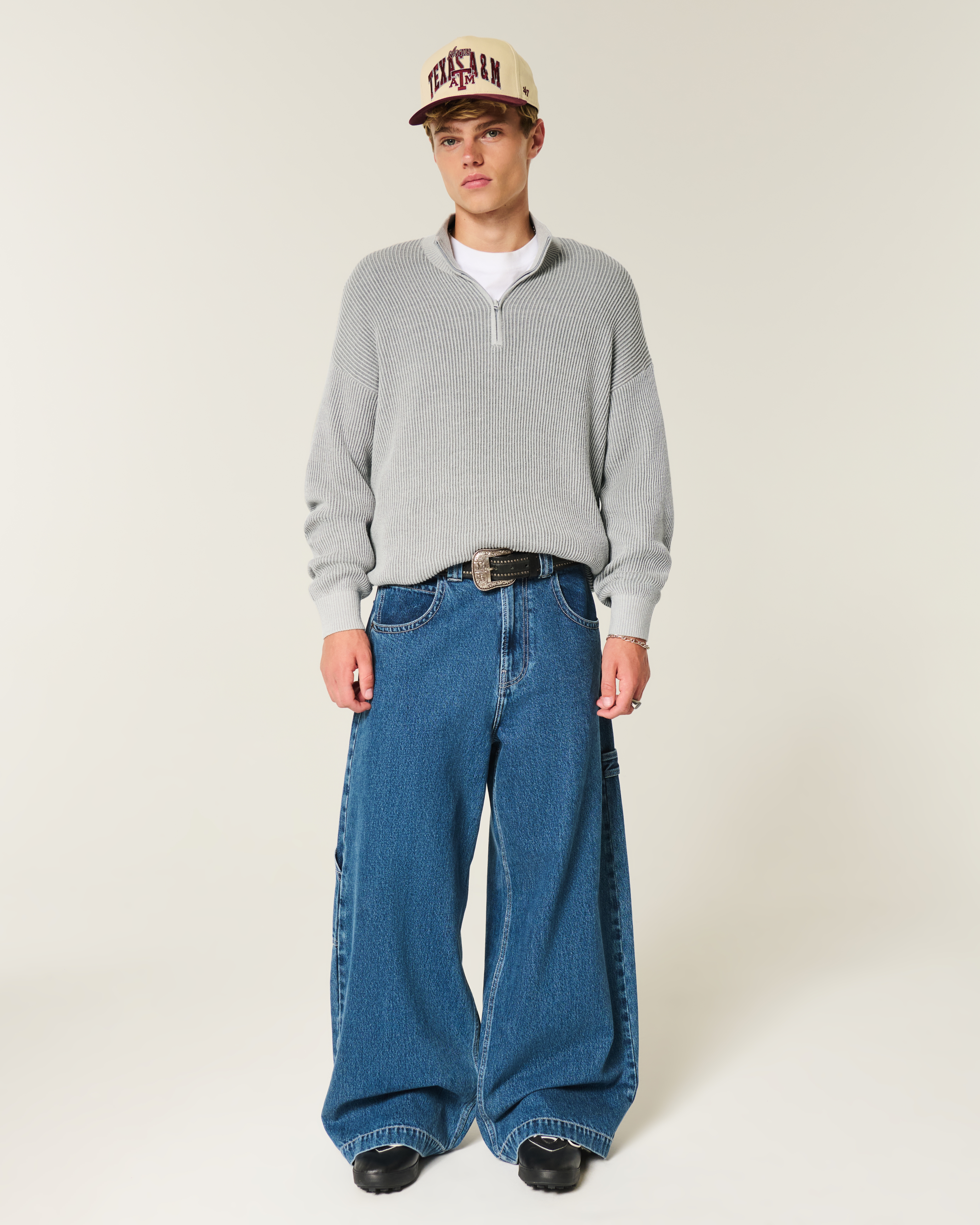 Мужские свитеры Hollister Boxy Quarter-Zip Sweater — фото 3