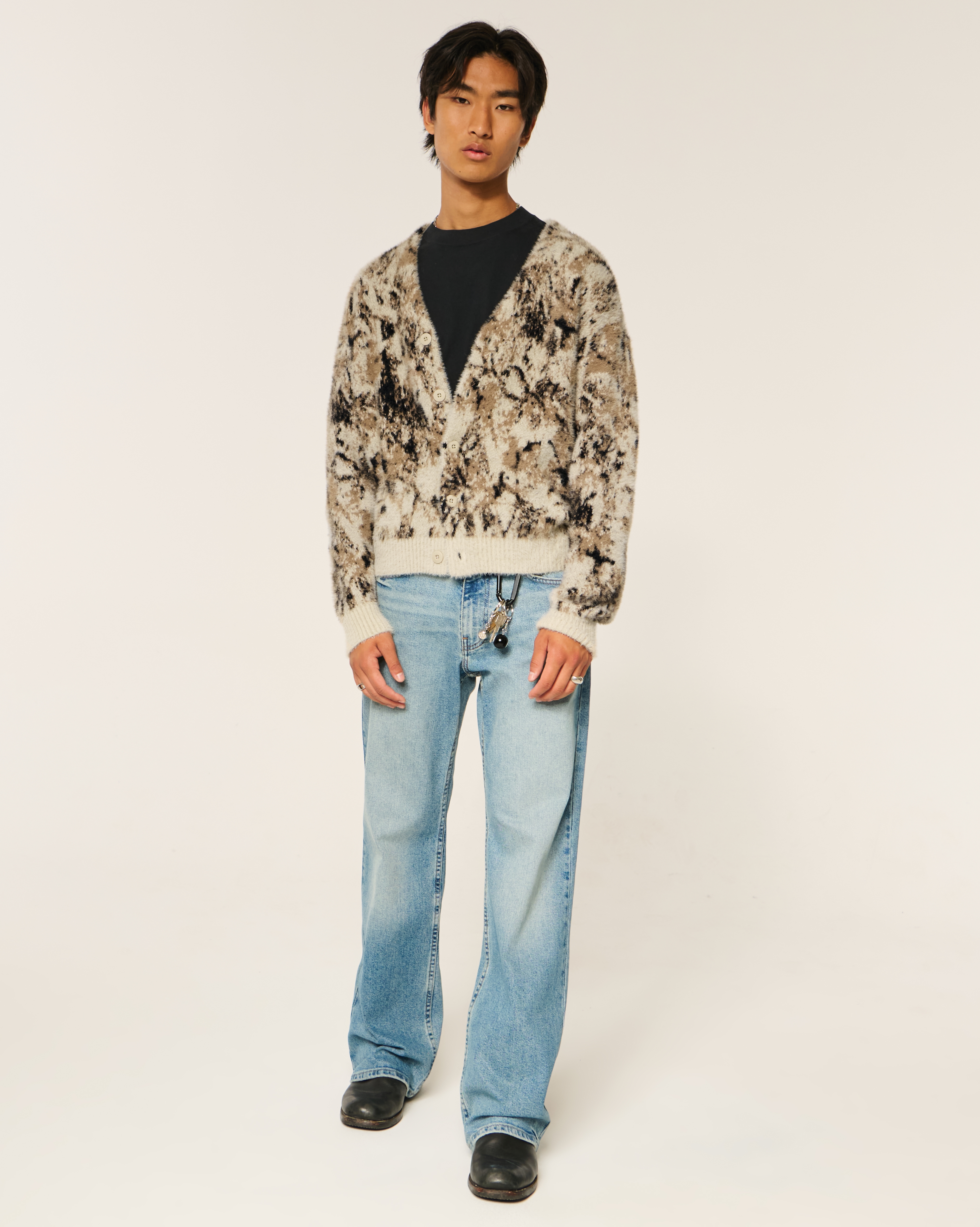 Мужские кардиганы Hollister Boxy Fuzzy Cardigan — фото 3