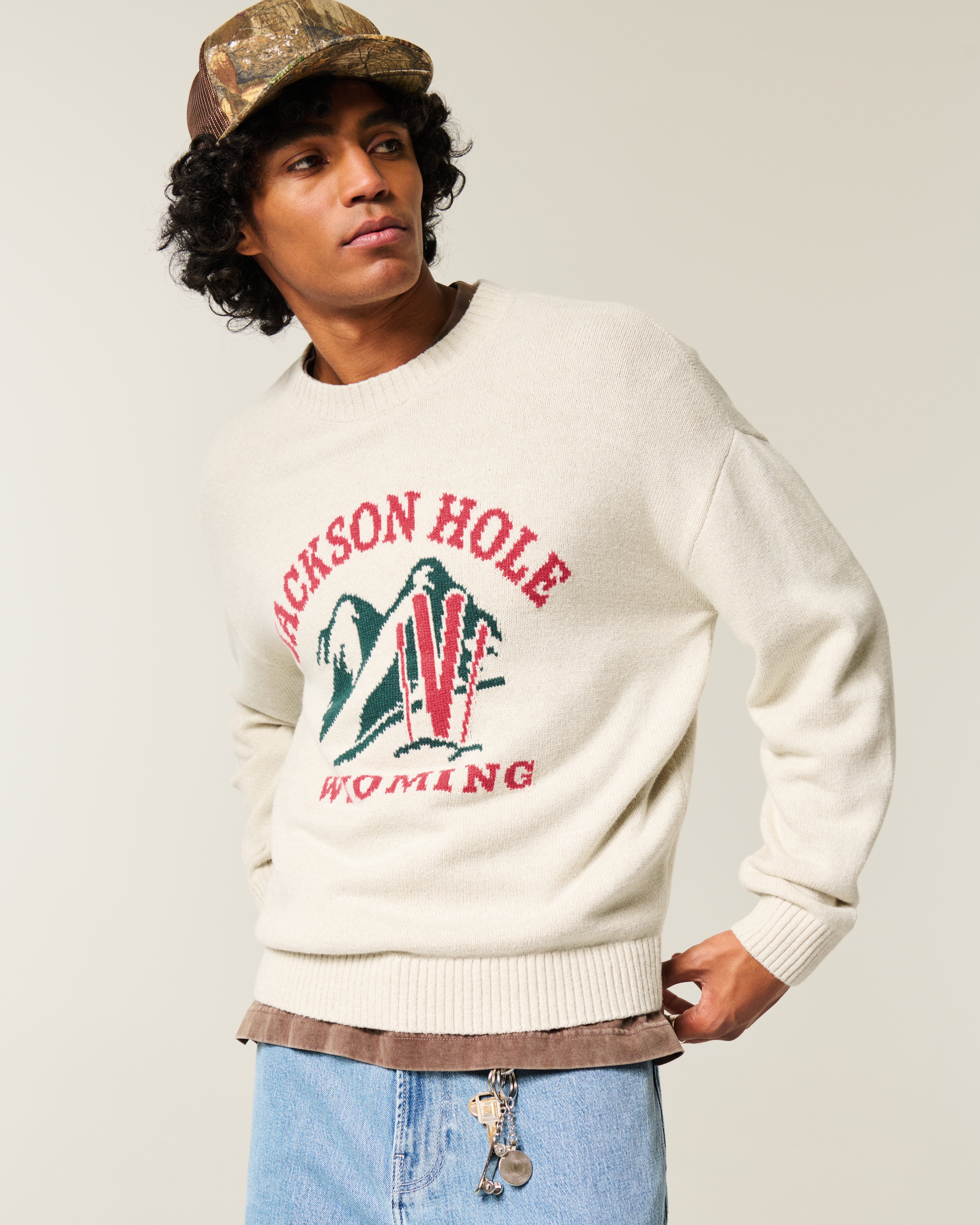Мужские свитеры Hollister Boxy Chamonix France Graphic Crew Sweater — фото 2