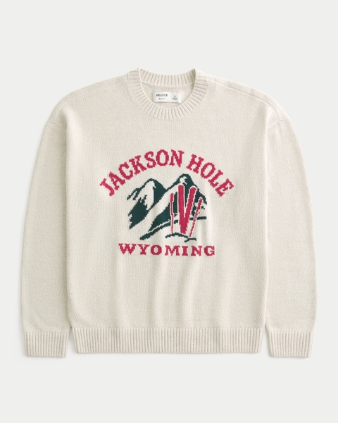 Мужские свитеры Hollister Boxy Chamonix France Graphic Crew Sweater