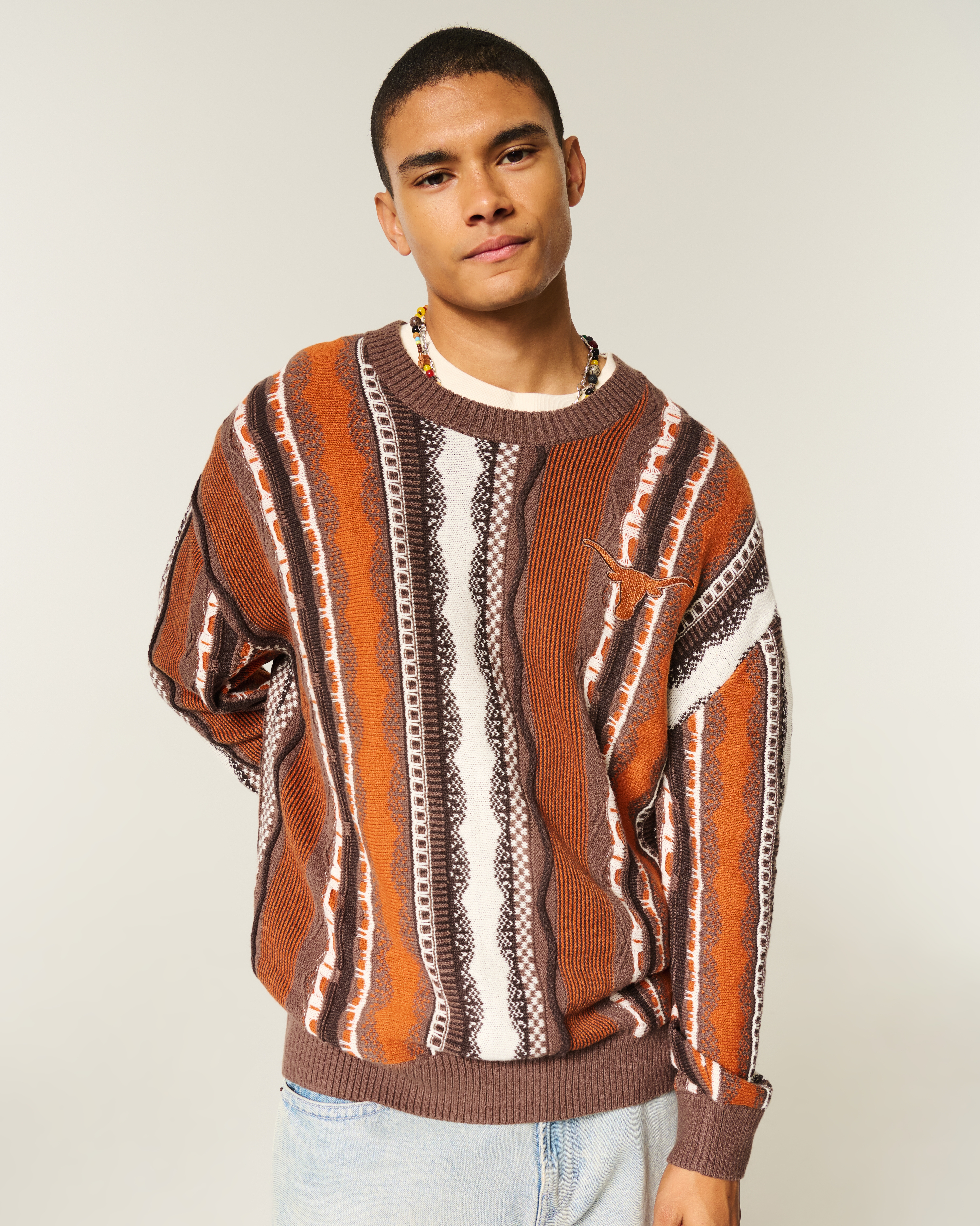 Мужские свитеры Hollister Boxy University of Texas at Austin Longhorns Graphic Crew Sweater — фото 2