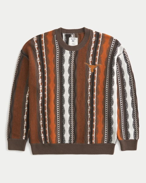 Мужские свитеры Hollister Boxy University of Texas at Austin Longhorns Graphic Crew Sweater