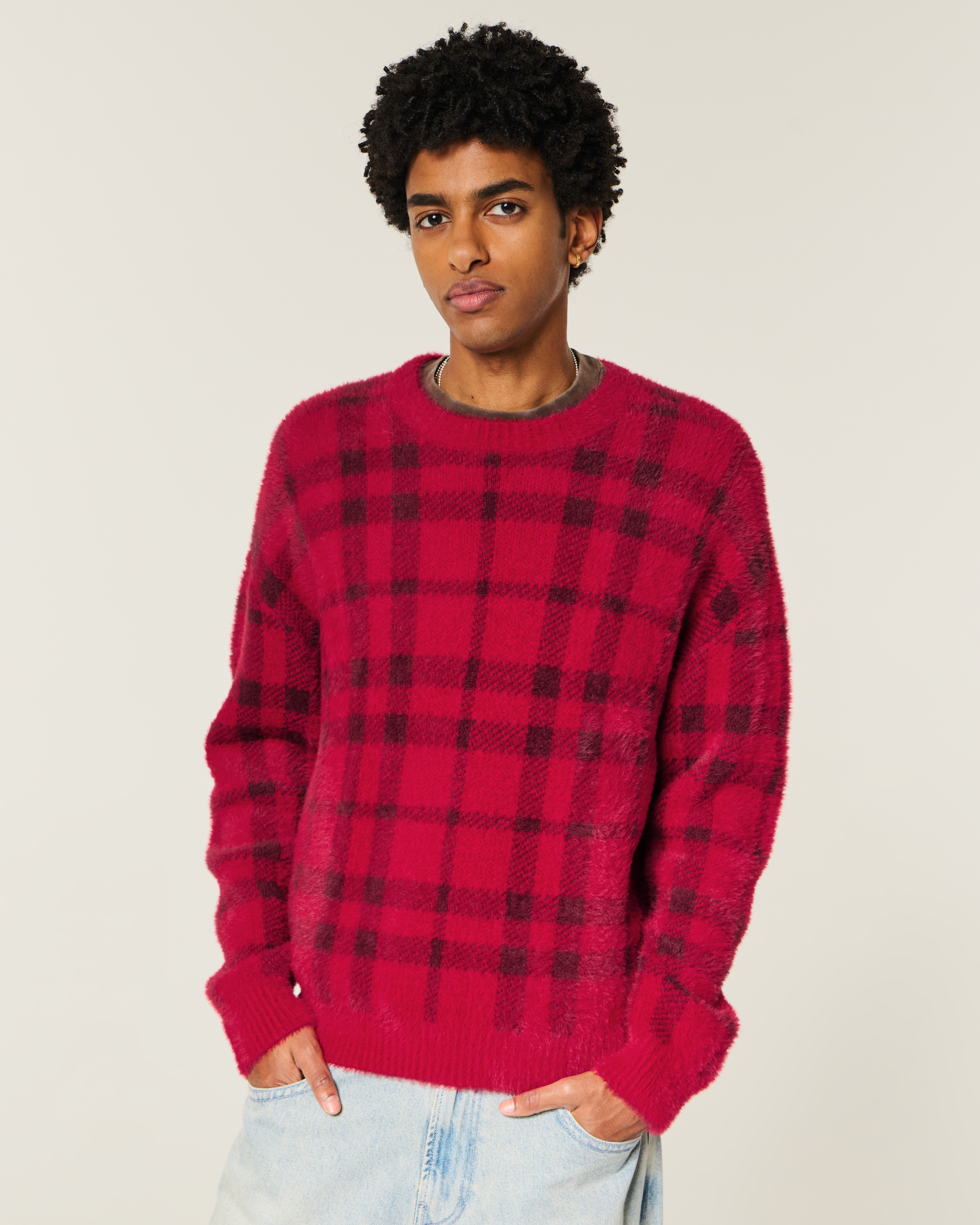 Мужские свитеры Hollister Boxy Fuzzy Crew Sweater — фото 2