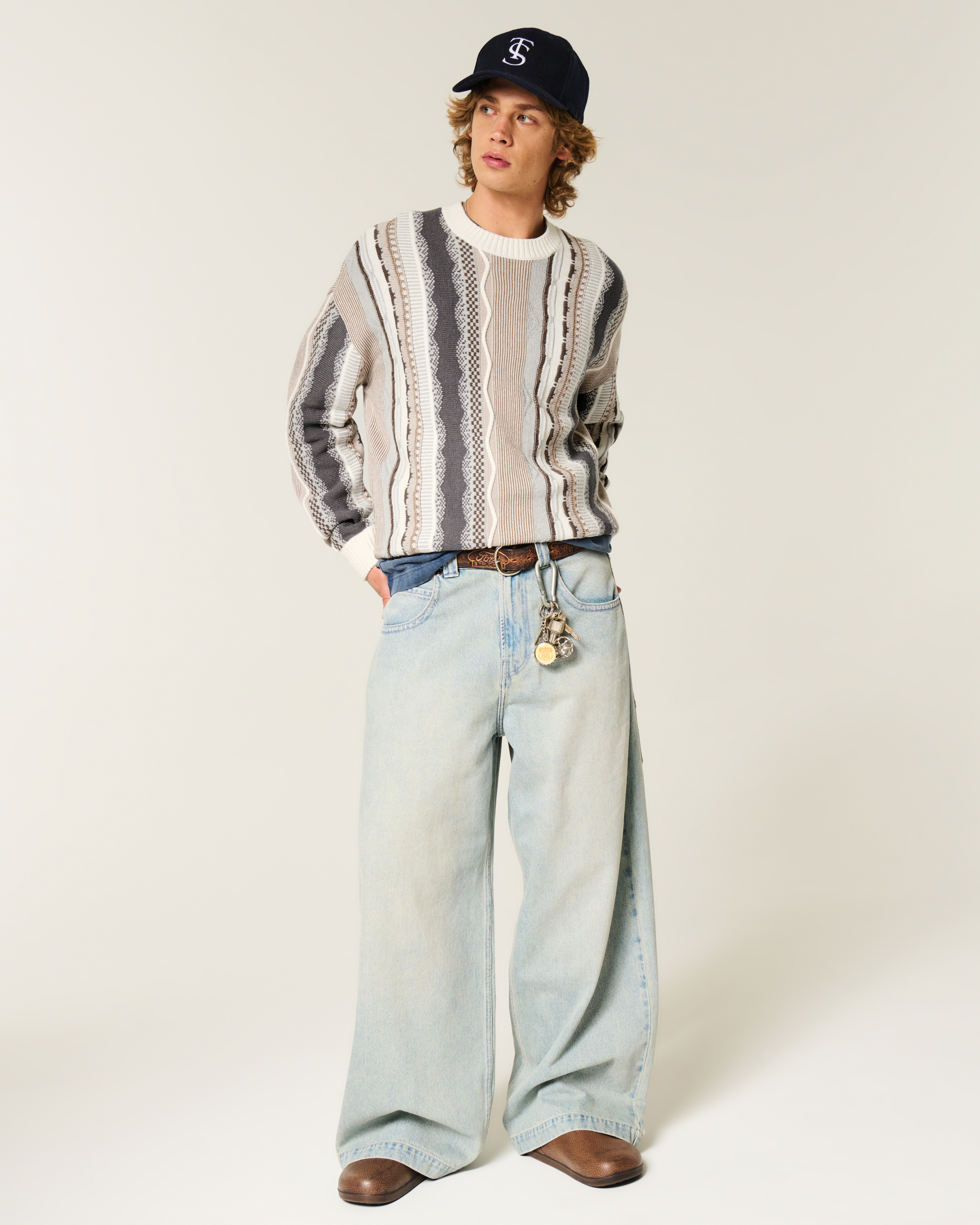 Мужские свитеры Hollister Boxy Striped Crew Sweater — фото 3